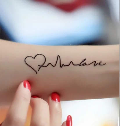 046 18 De Réductionoffre Spéciale Tatouage Autocollant Mots étanche Phrase Damour Pour Homme Femme Corps Autocollant In Autocollants Et