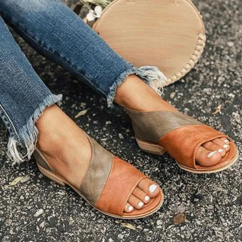Women's sandals 2019 summer wild summer casual shoes women's open toe low heel sandals size 35-41 summer women's shoes