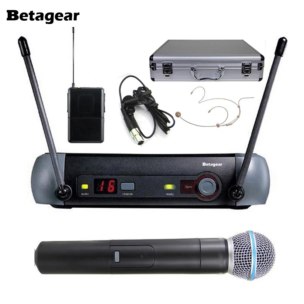 

Betagear PXG24 58A Single Channel UHF Vocal Wireless Microphone For karaoke System / Small Stage Handheld + Lapel + Headset Mic