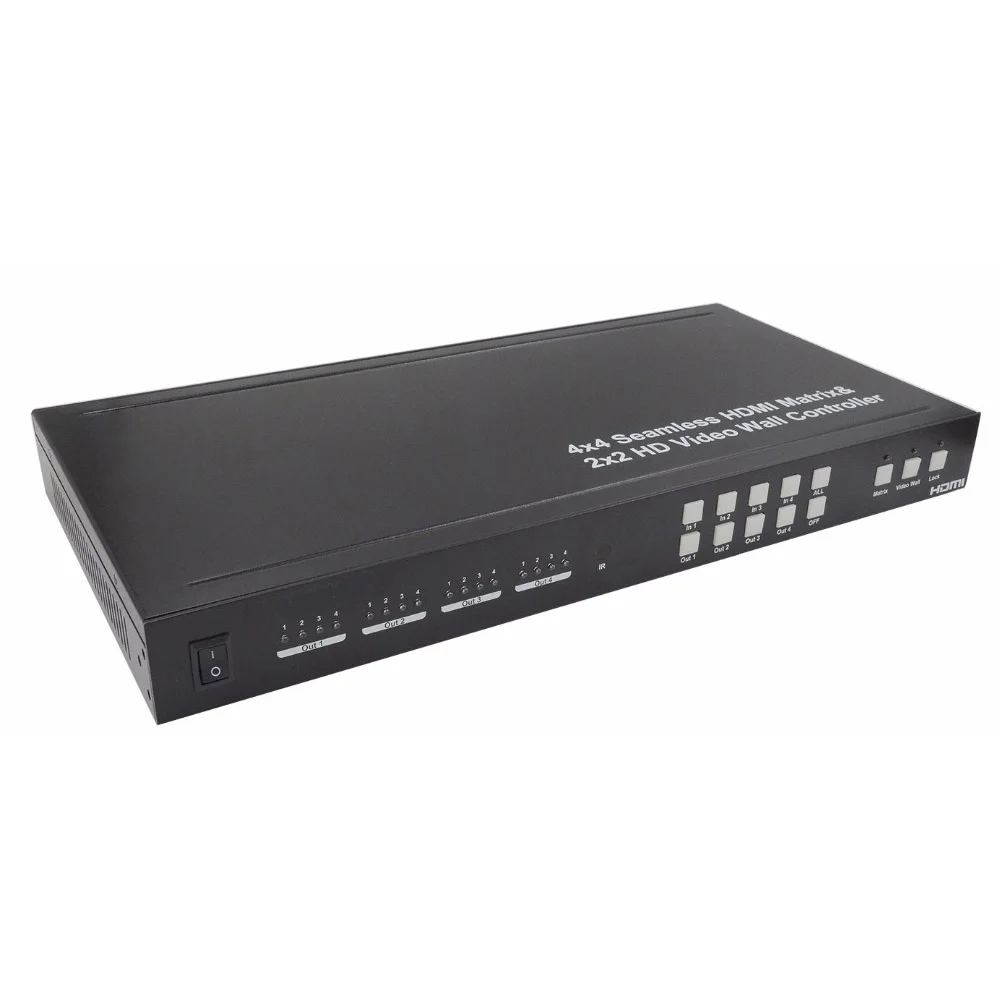 PUZHIJIE PZJ SMX44 2x2 видеостена 4x4 бесшовный HDMI матричный коммутатор процессор 1080P HD