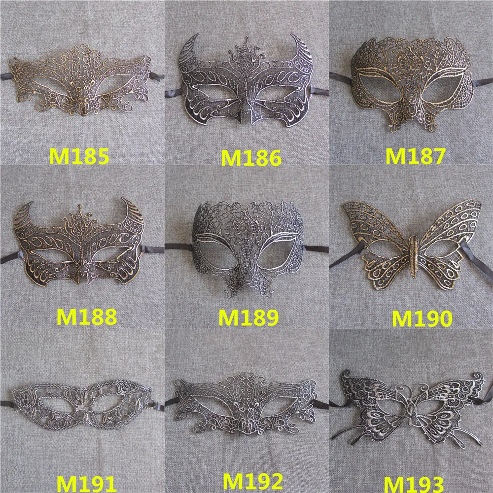 

2016 year New Arrival high quality Women Lace Face Eye Black Mask Hollow Fancy Dress Venetian Carniva gold plating silvering