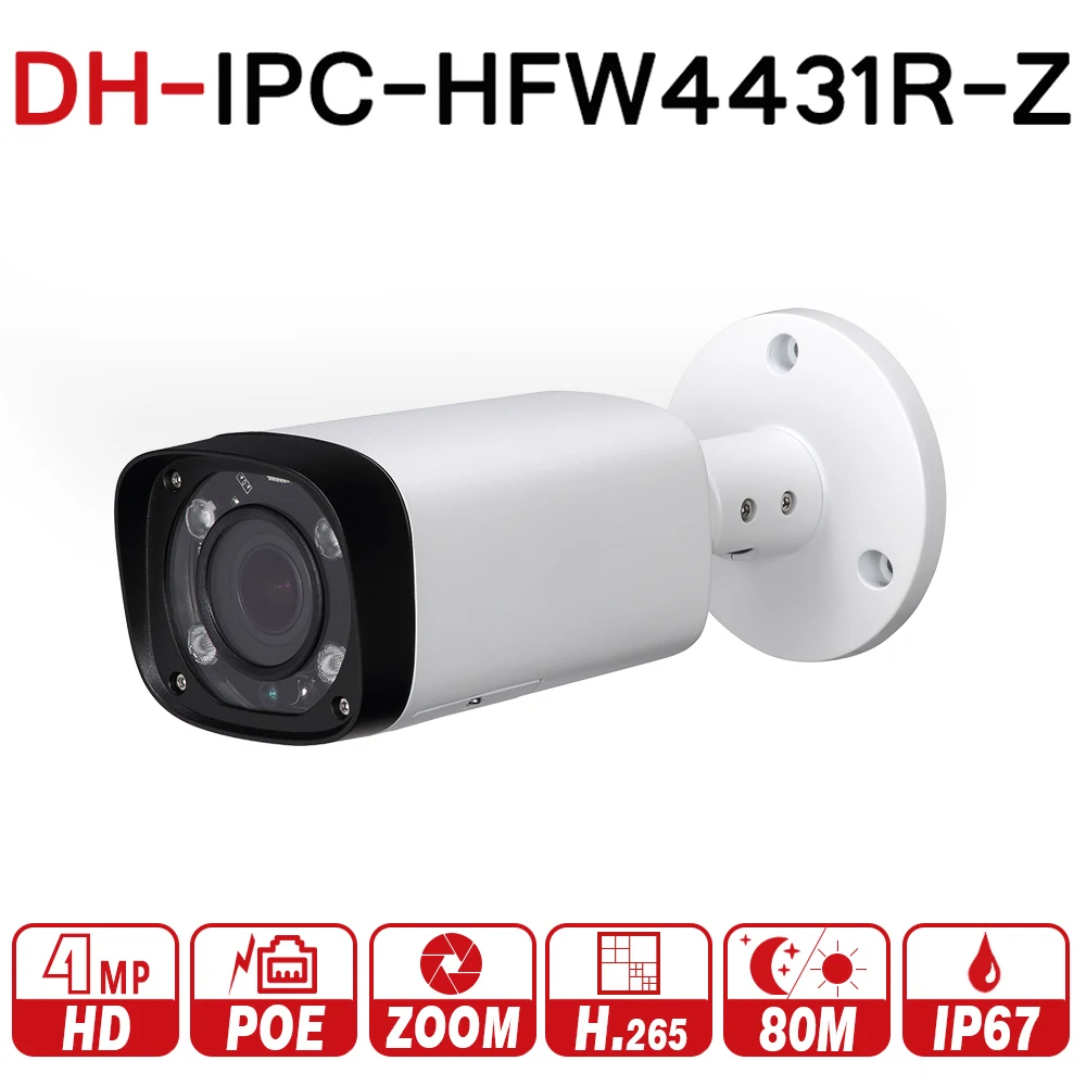 

Dahua IPC-HFW4431R-Z 4MP Night Camera 80m IR 2.7~12mm VF lens Motorized Zoom Auto Focus Bullet IP Camera CCTV Security POE