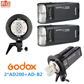 

Godox AD200 High Speed TTL Built-in 2.4G Wireless Outdoor shooting SLR flash Pocket lights + AD-B2 for Canon Nikon Fuji Camera
