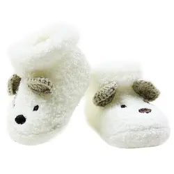1 пара для маленьких девочек новорожденных мальчиков для малышей теплые зимние сапоги мягкие носки для малыша пинетки обувь милый медведь