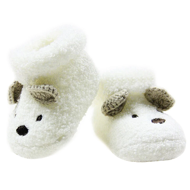 

1 pair Baby Girl Boy Newborn Baby Toddler Winter Warm boots Toddler Infant Soft Socks Booties shoes Cute Bear