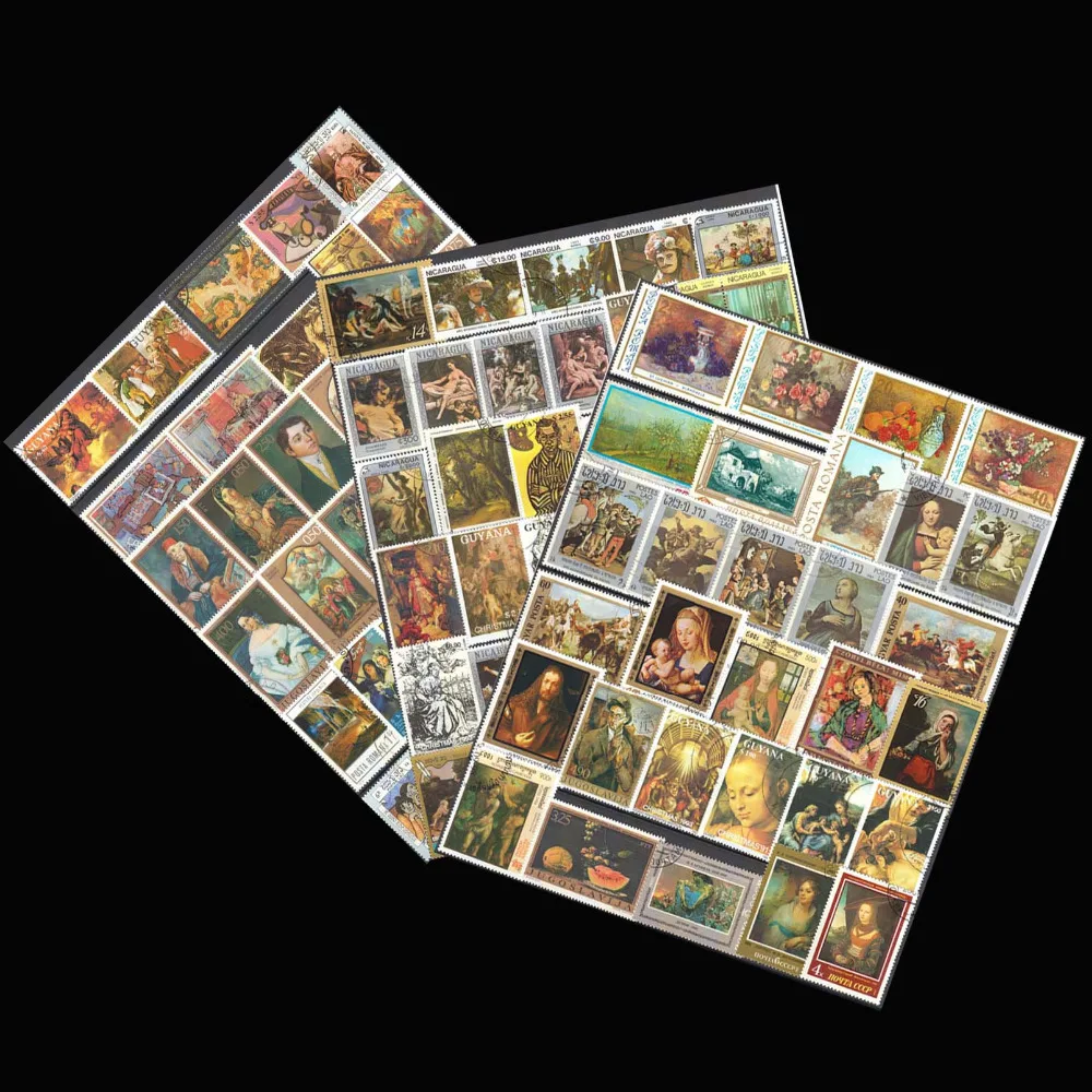 

Famous Printing , 50 PCS/LOT , All Different NO repeat Unused With Post Mark From the World Postage Stamps For Collecting