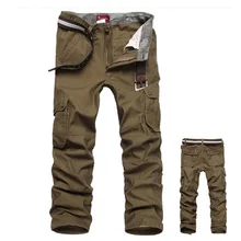 Мужские брюки-карго, мужские повседневные военные свободные спортивные штаны с карманами, армейские тактические мужские брюки, размер 30-44