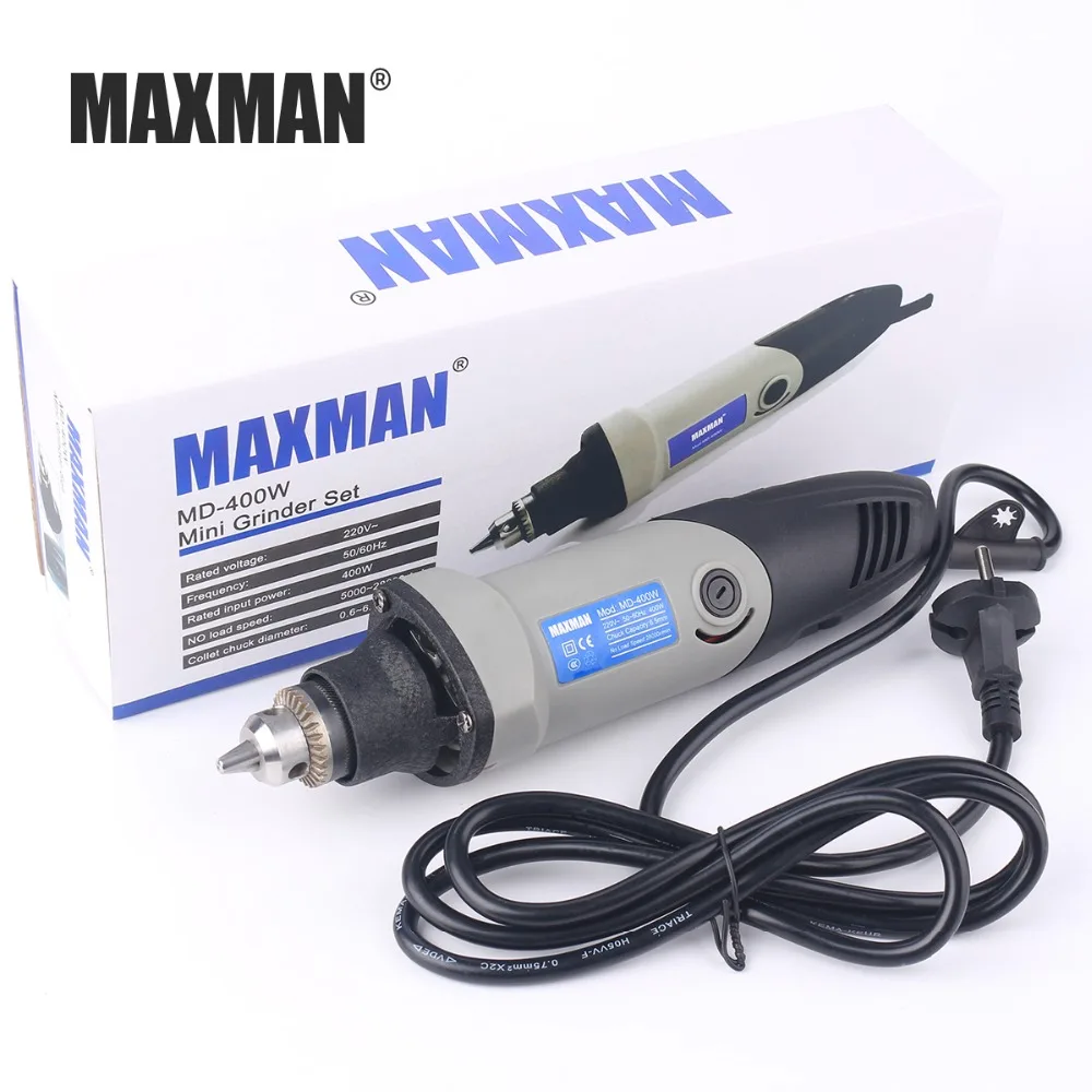 MAXMAN Professional Электрический мини-шлифовальный станок 400 Вт инструмент Dremel мм 6,5 ~ 0,6 мм патрон с переменной скоростью роторный инструмент DIY