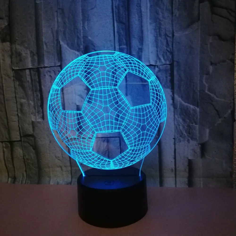 Creative Football 3D Table Lamp Bedroom Bedside Decoration ...