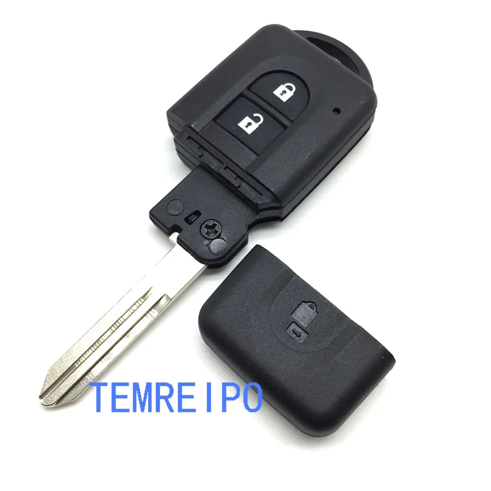 Чехол для ключа с 2 кнопками Nissan Micra Xtrail Qashqai Juke Duke Navara|shell case fob|key shell buttonshell |