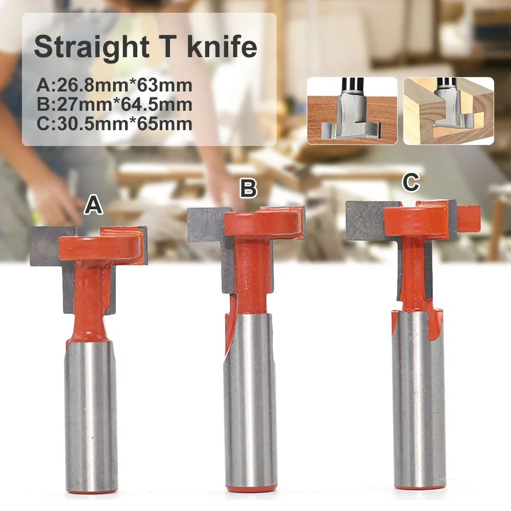 1 шт. t-образные фрезы 12 мм Ручка слот гравировальная Машина деревообрабатывающая прямой фланец Т-образные фрезы