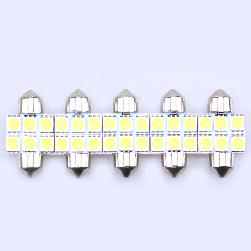 

POSSBAY POSSBAY 5 Pcs/Set 31mm 6SMD 5050 Auto Vehicle Car LED Interior Dome Festoon Lights Lamps Bulbs Super Bright White