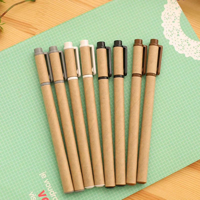 

1Pcs New Creative Simple Kraft shell Novelty Pen Gel Pen Office School Gift Stationery Pen E0310