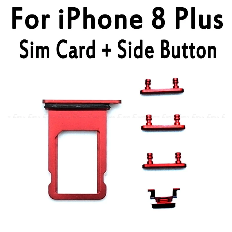 Высокое качество Китай красный для iPhone 8 8 Plus Sim карты лоток Слот держатель или Мощность громкости Mute ключ для боковой кнопки Запчасти