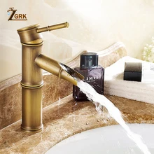 Zgrk torneira de banheiro de cobre, torneira de luxo de bambu quente e fria com duas tubos de cozinha jardim wc torneiras