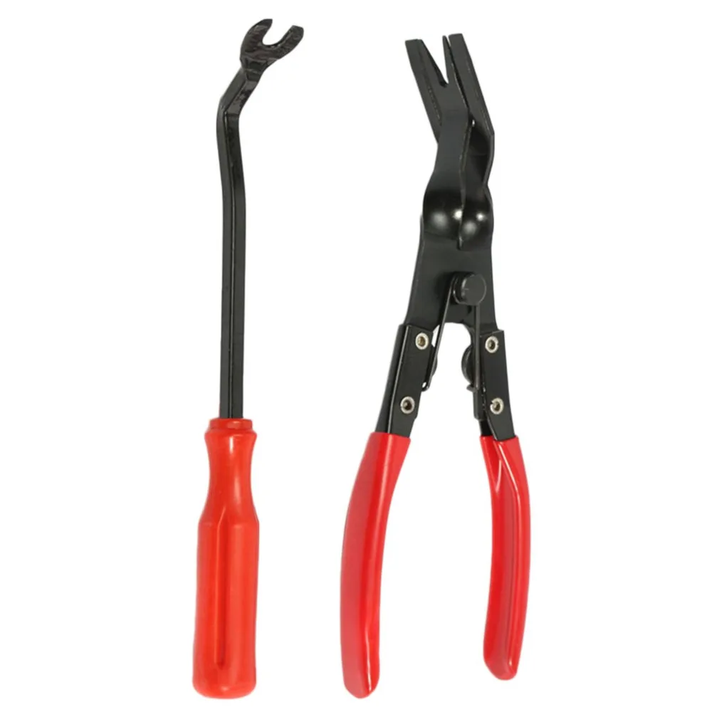 2 Buckle Removal Plier Trim Panel Clip + 8 inch Screwdriver Auto