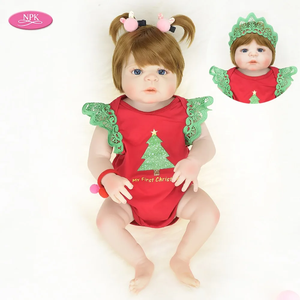 

NPK Full Silicone Reborn Baby Doll Toys For Girl 57CM Vinyl Lifelike Princess Girls Newborn Babies Fashion Doll Reborn Juguetes