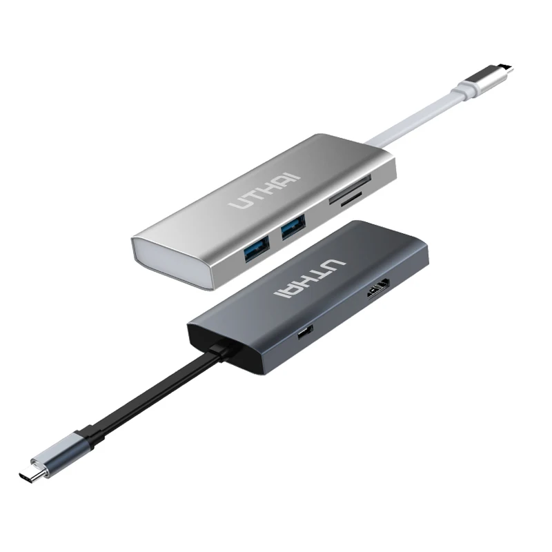 UTHAI TCH01 5in 1 USB 3,0 концентратор для MacBook Pro Air Multi функция usb Тип C 4 к видео HDMI USB концентратор 3,0 адаптер зарядки порты и разъёмы концентраторы