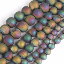 Круглый шарик многоцветный улыбка трещины камень бусины для DIY Цепочки и ожерелья Браслеты изготовления ювелирных изделий 1" 6.8.10mm