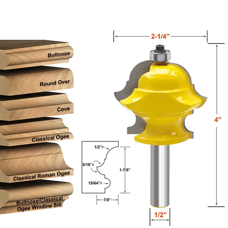 

1pc Magic Wood Cutter Milling Cutters Router Bit 1/2" Shank Woodworking Tool Engraving Trimming Machine Multiple Lines
