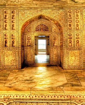 

New coming India wedding style golden room backgrounds photography backdrops for photo studio