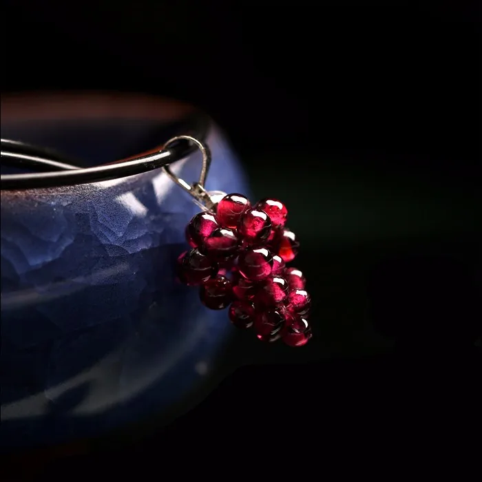 

Natural garnet pendant small grape pendant