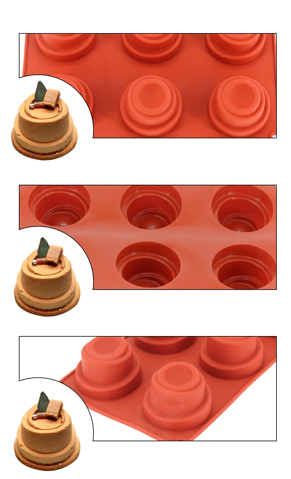 6 полости спиральная башня в форме 3D силиконовая форма для торта инструменты для выпечки пудинг мусс Форма 3D десертные формы инструменты для выпечки