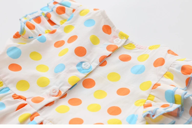 2018 Summer 2-10 Years Beautiful Pretty Sweet Children Baby Kids Pleat Short Fly Sleeve Party Prom Polka Dot Dresses For Girls (12)