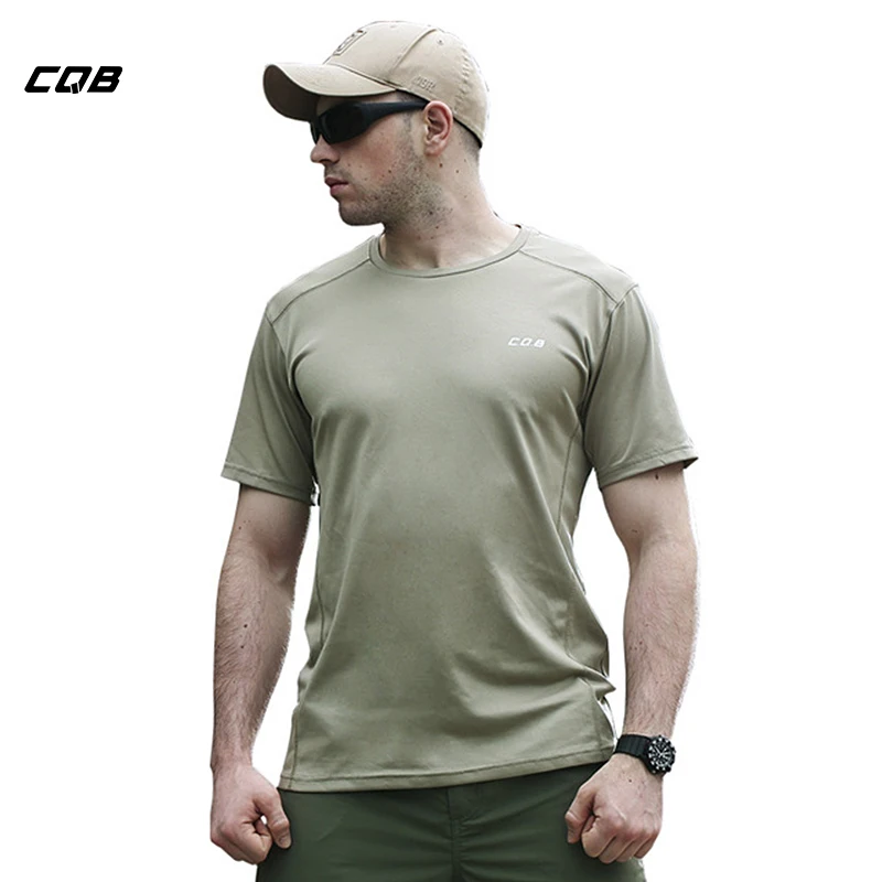 

CQB Outdoor Sports Camping Summer Tactical Military Men's T-shirt Quick Dry Cloth Breathable Short Sleeve Shirts for Hiking