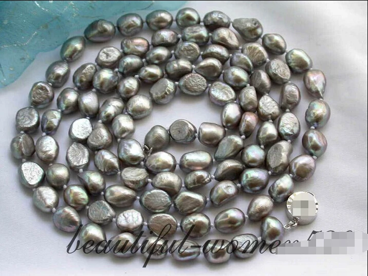 

FREE SHIPPING * Z2119 NICE 50" 13mm baroque gray freshwater pearl necklace (A0501)