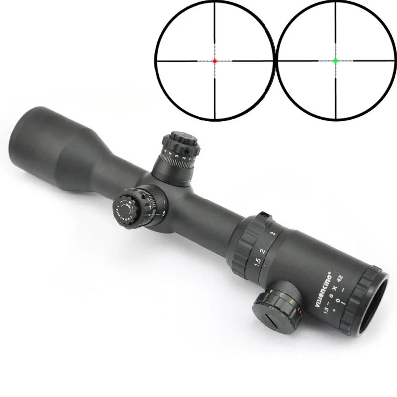 

Visionking Riflescope 1.5-6x42 Long Range Side Focus Hunting Aim Scope Laser illuminated Sniper Optical Sight .223 .308