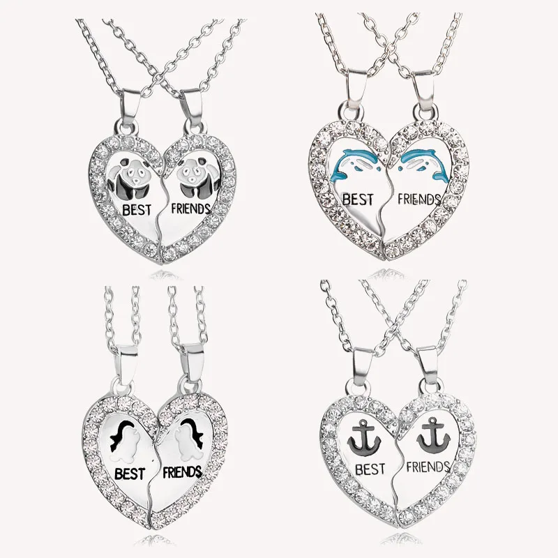 2 шт./компл. ювелирные изделия Best Friends Forever Animal дельфин якорь подвеска из сплава