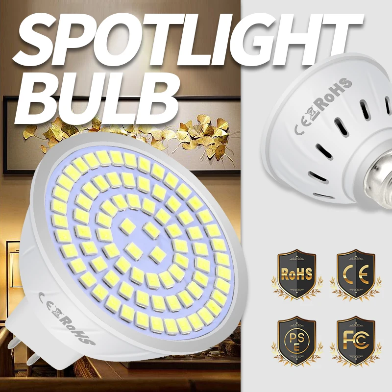 

E27 LED Bulb GU10 Spotlight E14 LED Corn Lamp GU5.3 Lampada LED 220V Light Bulbs MR16 48 60 80Leds B22 Ampoule Spot Light 240V