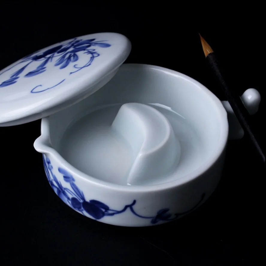 cricular-ink-fountain-ceramaic-chinese-blue-and-white-porcelain-ink-box-ink-cartridge-painting-calligraphy-supply