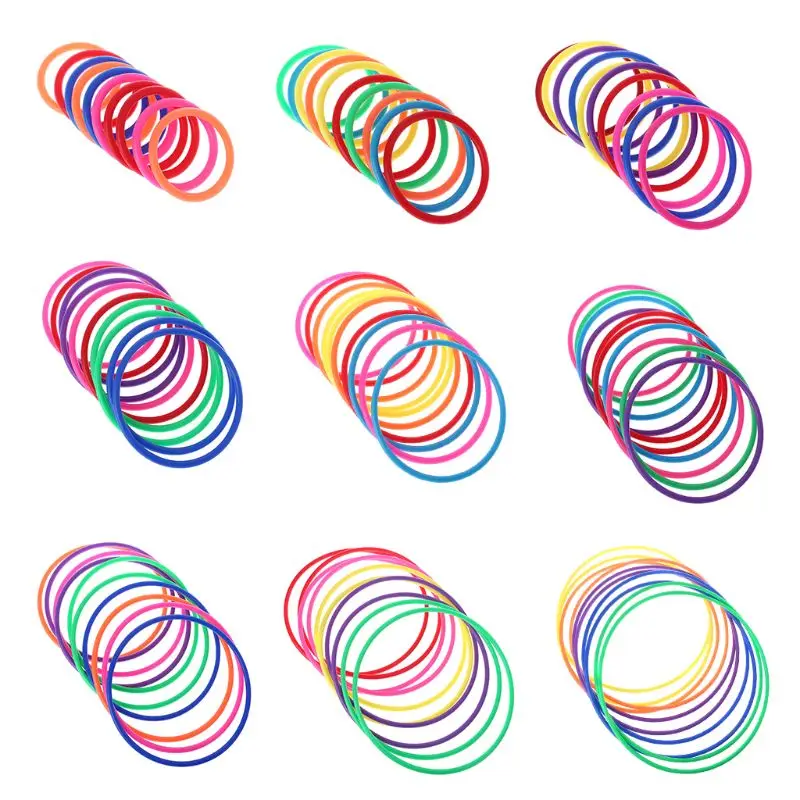 

10 Pcs Plastic Toss Rings Target Throw Carnival Backyard Park Games Kids Intelligence Development Educational Exercise Toy