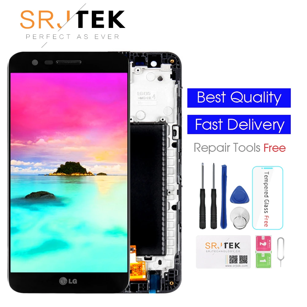 Tested 5.3 inch Original 1280x720 Display LG K10 2017 LCD with Touch