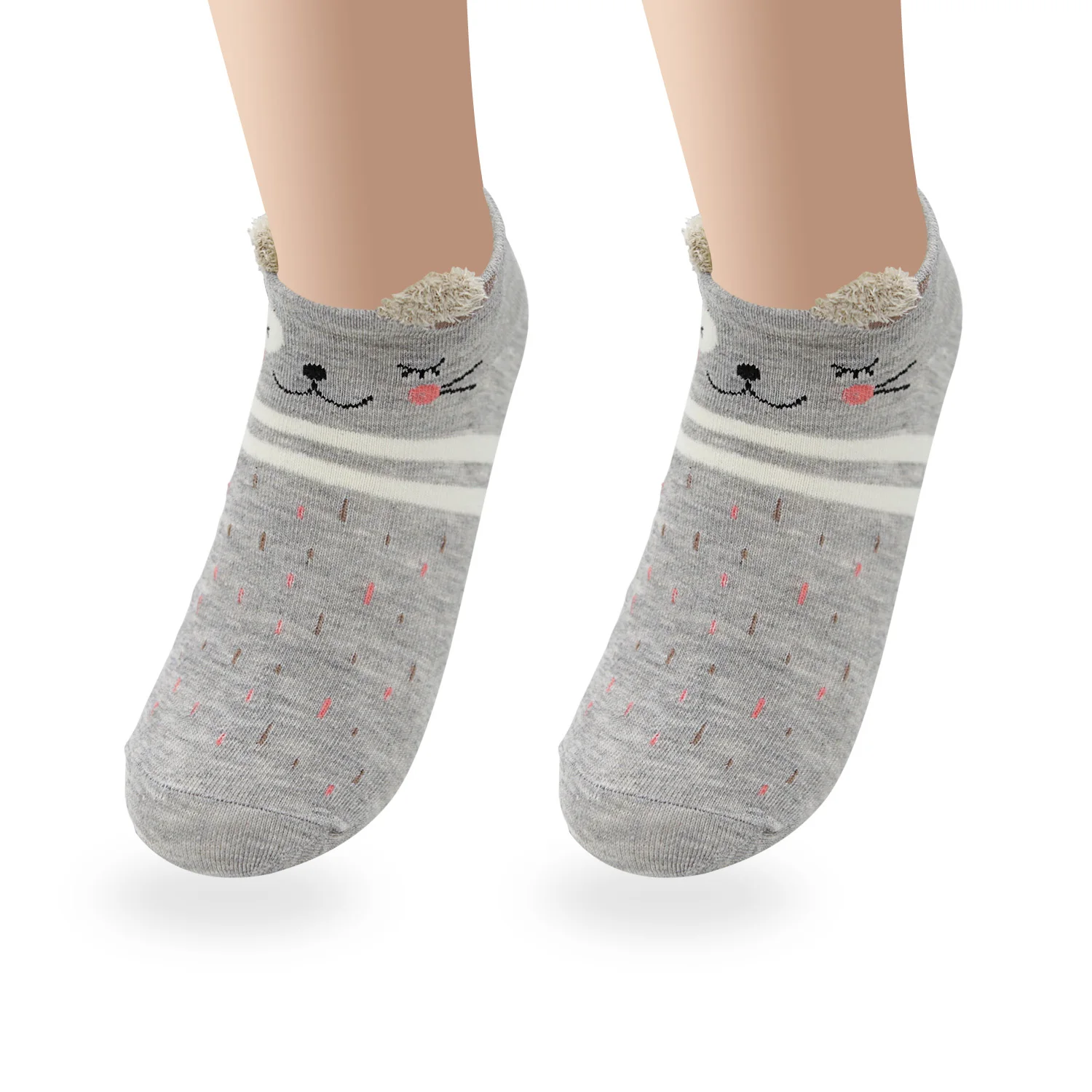 1 шт. в японском стиле, мягкие, теплые, милые, 3D носки с мультяшным животным котом Женские Короткие хлопковые носки, рождественские подарки для женщин