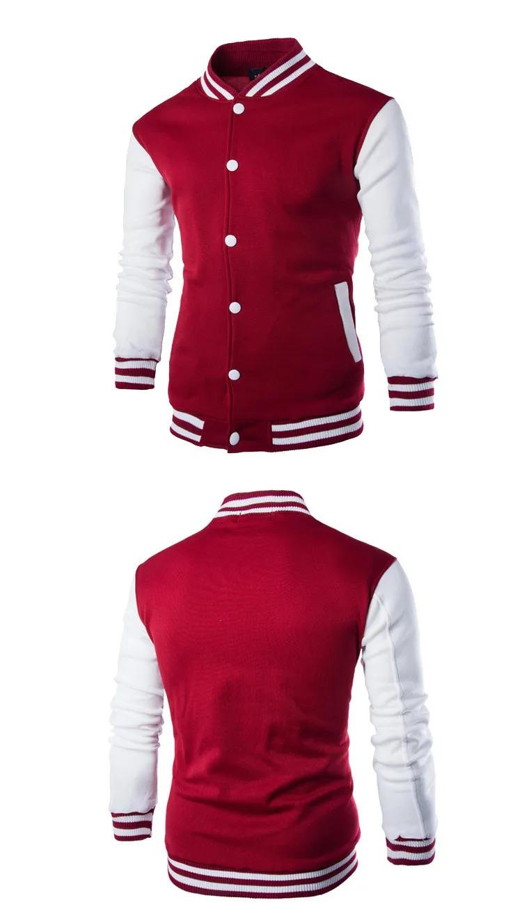 2020 New Men/Boy Baseball Jacket Men Fashion Design Wine Red Mens Slim Fit College Varsity Jacket Men Brand Stylish Veste Homme