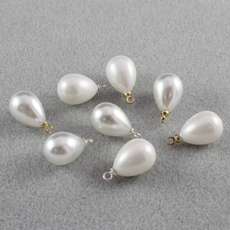 6PCS 14x11MM Mini Tear Drop Pearl Charms Pearl Jewelry Pendants Diy