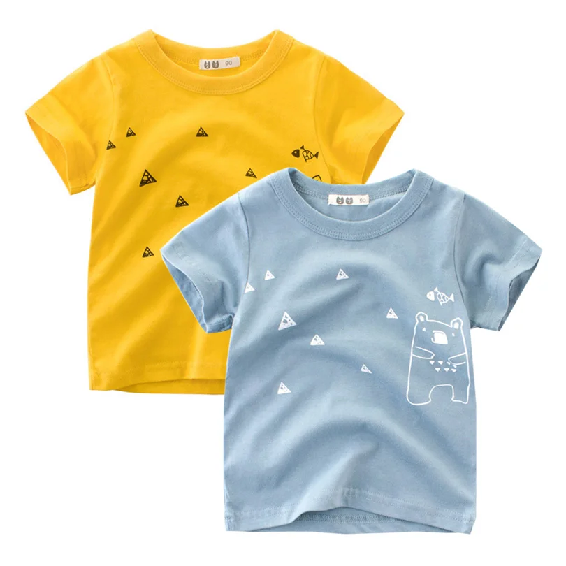 

2019 Summer Kids Baby Boys Girls T-shirt Child Short Sleeve Bear Printed Cotton Casual Baby Clothing Tops T-Shirts 1-7 Years