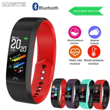 BANGWEI2019 New Sport Watch Smart LED Color Screen Heart Rate Monitor Pedometer Tracker Waterproof Fitness Watch For Android IOS