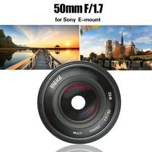 Meike 50 мм F1.7 объектив с ручным фокусом для sony Full Frame E-mount беззеркальная камера A6300 A6000 A6500 NEX3 NEX7 A7 A7II A7RIII
