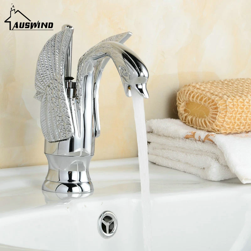  Antique Mixer Hot And Cold Water Kitchen Faucet Gold Brass Basin Faucet Deck Mouted Bathroom Hardwa - 32704780164