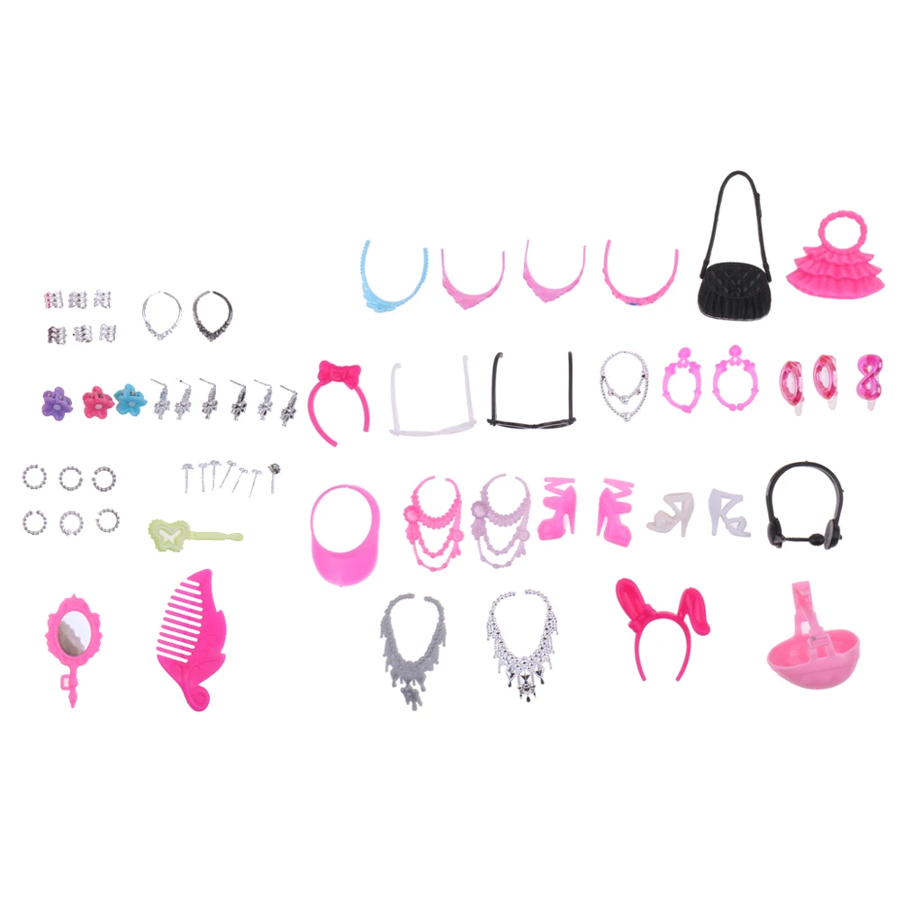 Set of Fashionable Doll Accessory Handbag And Necklace For  Dolls