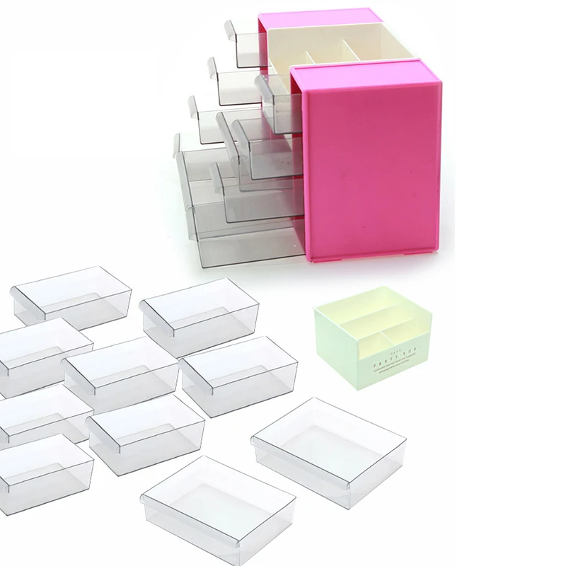Desktop Cosmetics Storage Box With 10 Drawers Multi Functional