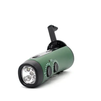 

Camping LED Flashlight Lighting Hand-powered Radio Outdoor Emergency Phone Charging FM/AM Radio Charger Light Lamp
