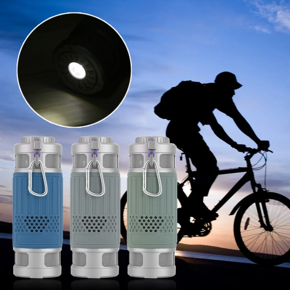 New Waterproof LED Light Bicycle Wireless Bluetooth Speaker Microphone