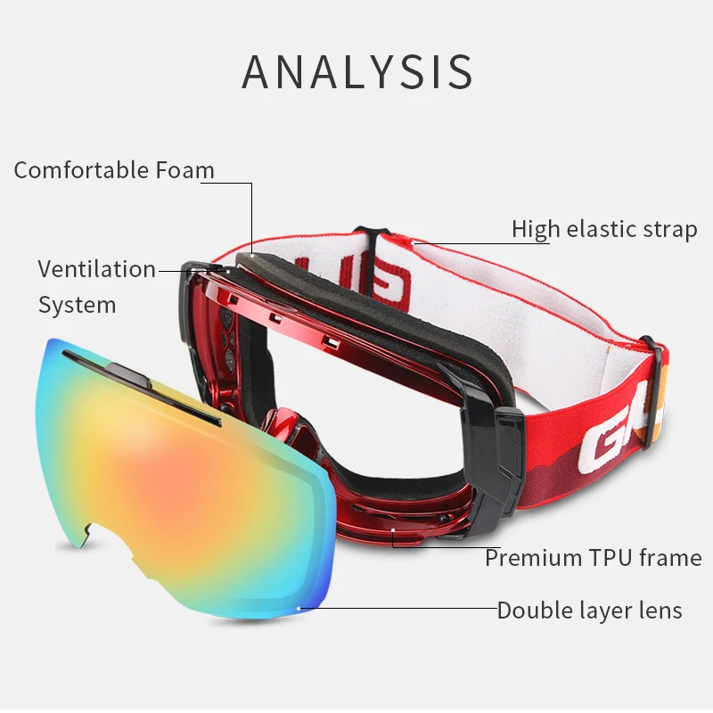 GIYO mujeres hombres de esquí Snowboard gafas UV 400 Anti-niebla sobre gafas de esquí gafas de doble lente de Patinaje nieve gafas GIYO mujeres hombres de esquí Snowboard gafas UV 400 Anti-niebla sobre gafas de esquí gafas de doble lente de Patinaje nieve gafas