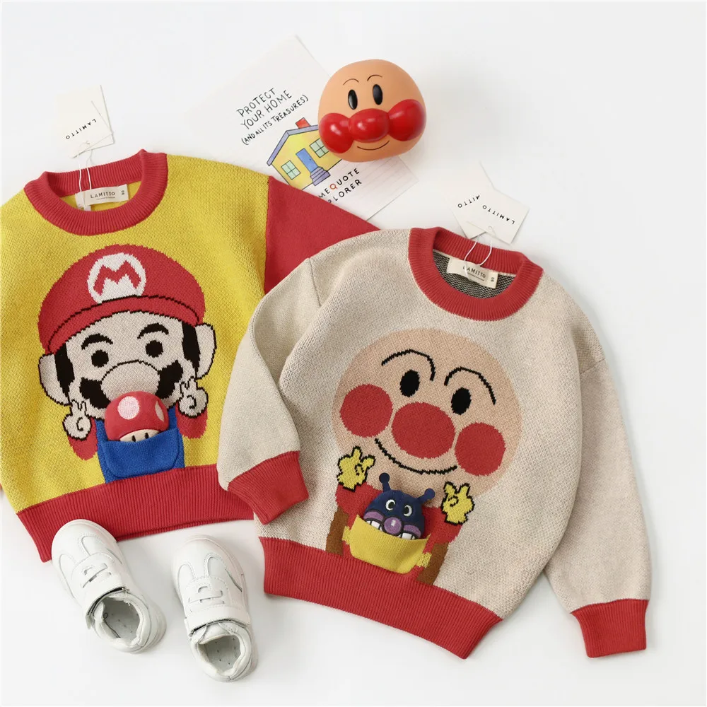 

kids sweaters 2018 fall winter clothes Funny Detachable cartoon three-dimensional pattern sweaters boys pullover girls sweaters