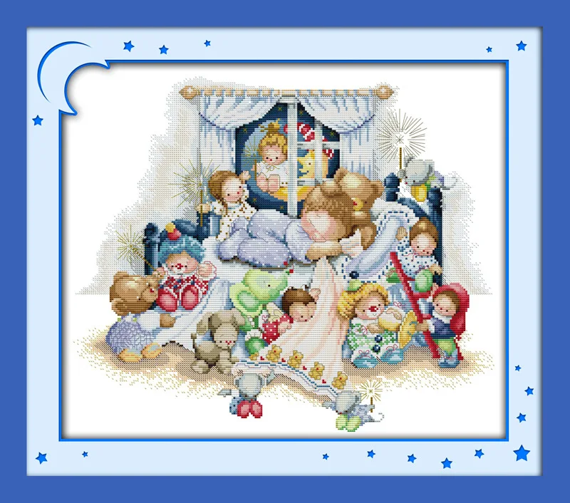 

Thumbelina girls Printed Canvas DMC Counted Cross Stitch Kits printed Cross-stitch set Embroidery Needlework